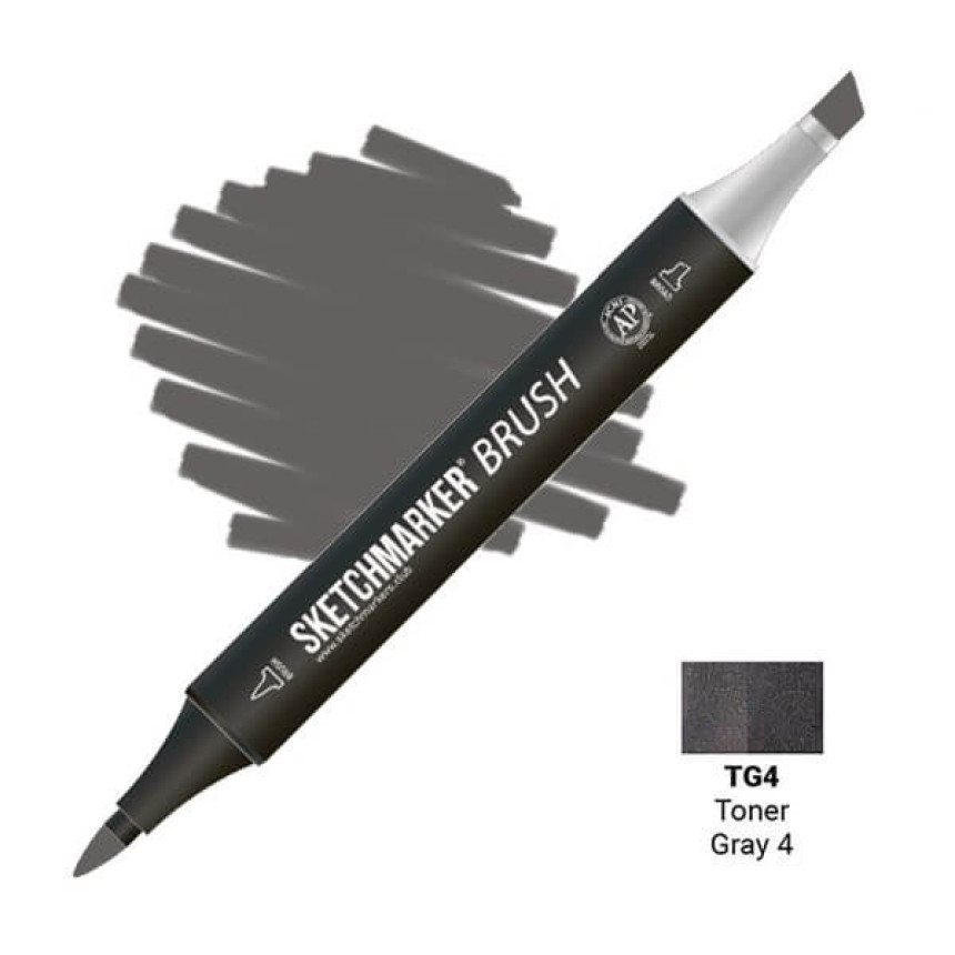 Маркер двухсторонний SKETCHMARKER Brush Тонированный серый 4, SMB-TG4