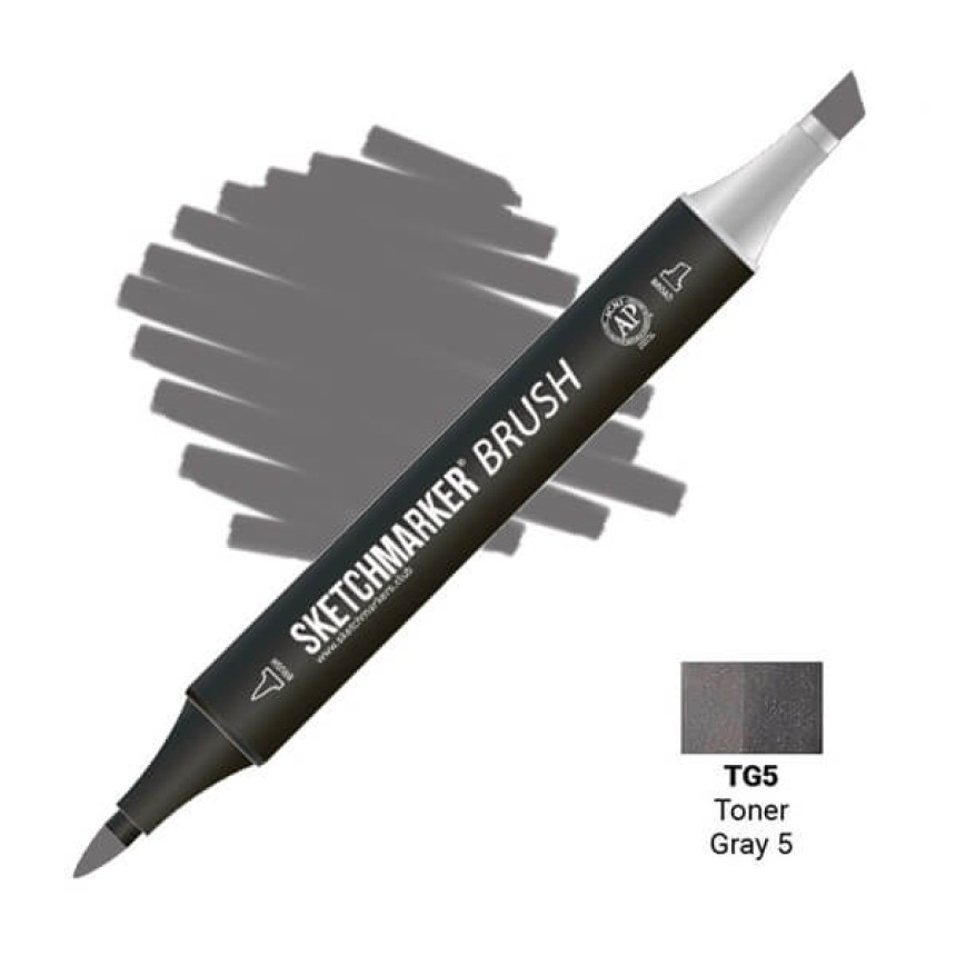 Маркер двухсторонний SKETCHMARKER Brush Тонированный серый 5, SMB-TG5