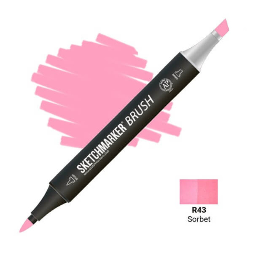 Маркер двусторонний SKETCHMARKER Brush Щербет, SMB-R43