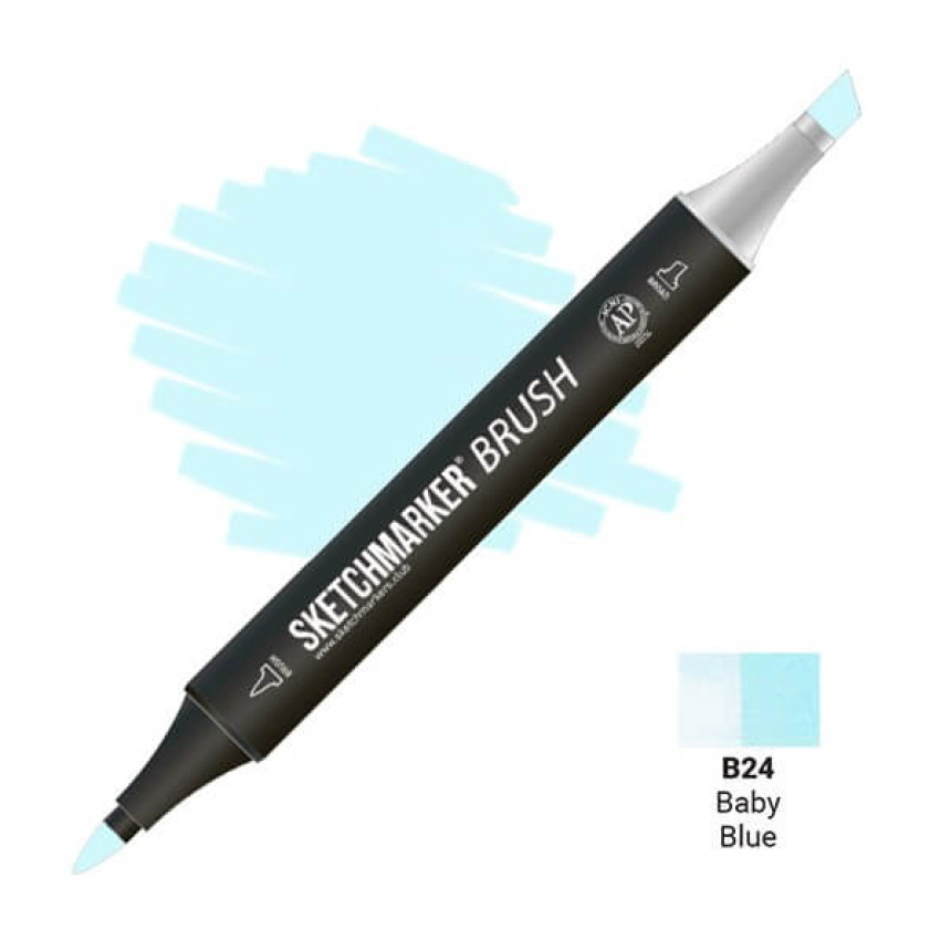 Маркер двосторонній SKETCHMARKER Brush Дитячий блакитний, SMB-B24