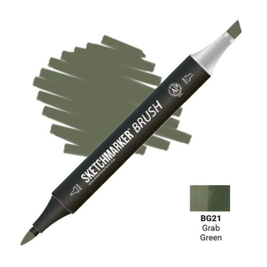 Маркер двосторонній SKETCHMARKER Brush Зелений грейфер, SMB-BG21