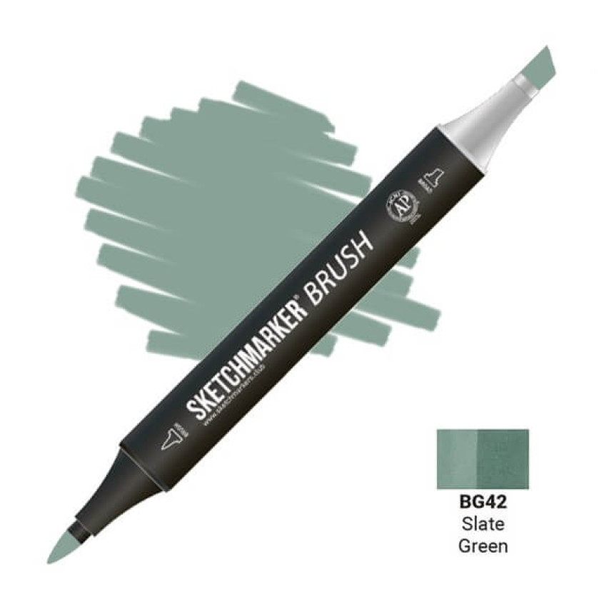 Маркер двосторонній SKETCHMARKER Brush Зелений сланець, SMB-BG42