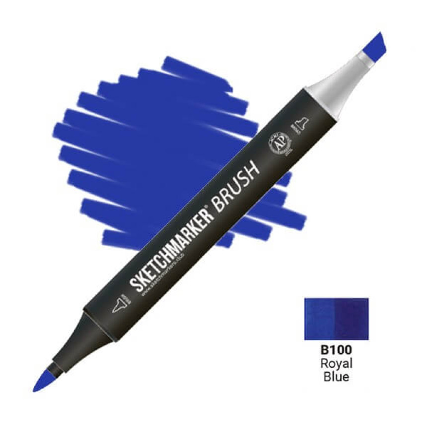 Маркер двосторонній SKETCHMARKER Brush Королевський синій, SMB-B100