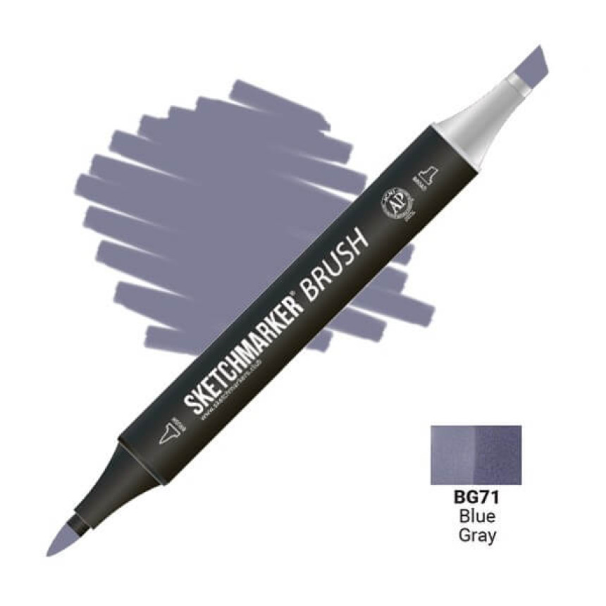 Маркер двосторонній SKETCHMARKER Brush Синє-сірий, SMB-BG71