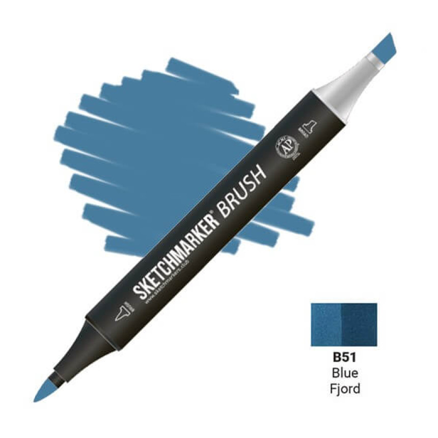 Маркер двосторонній SKETCHMARKER Brush Синій фьорд, SMB-B51