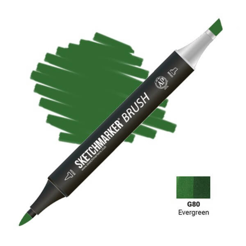 Маркер двосторонній SKETCHMARKER Brush Вічнозелений, SMB-G80