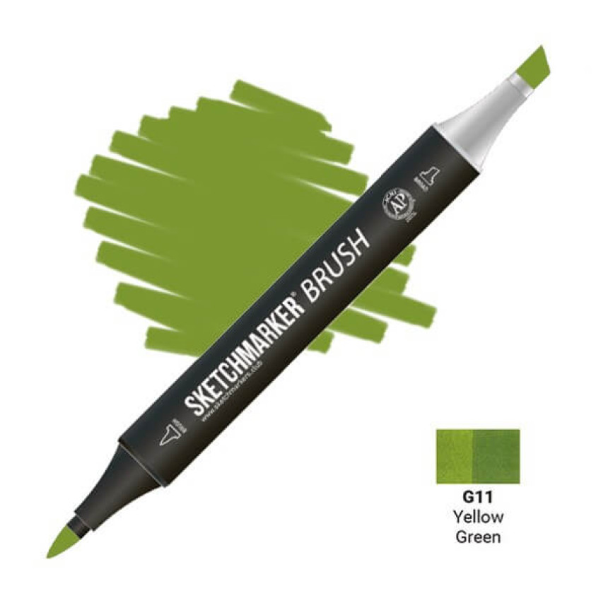 Маркер двухсторонний SKETCHMARKER Brush Желто-зеленый, SMB-G11