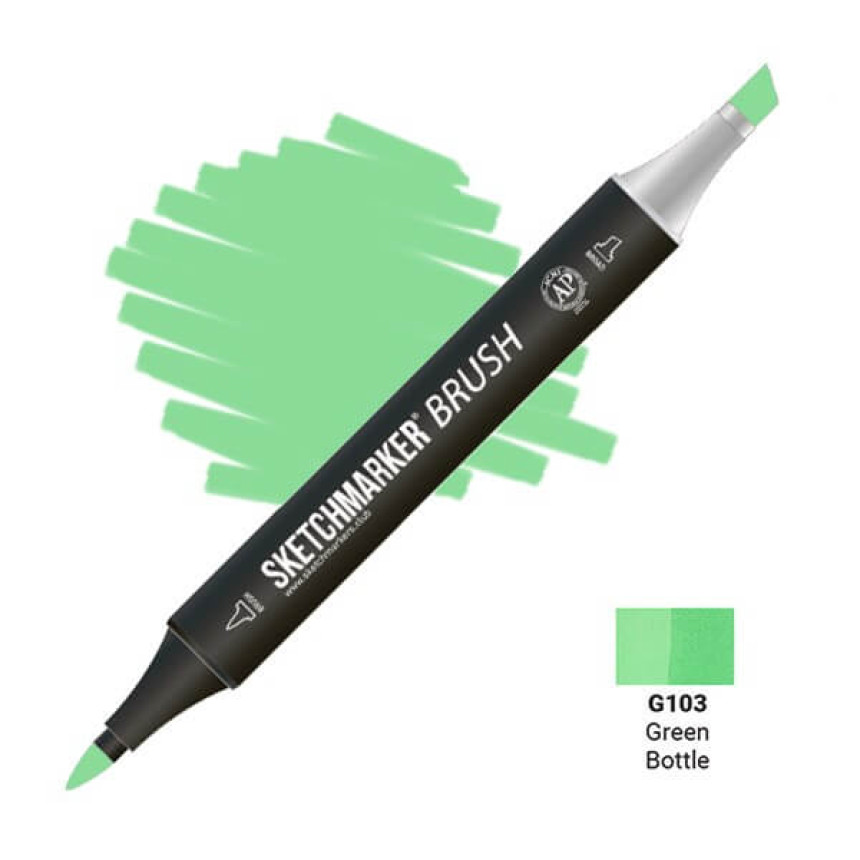 Маркер двосторонній SKETCHMARKER Brush Зелена пляшка, SMB-G103