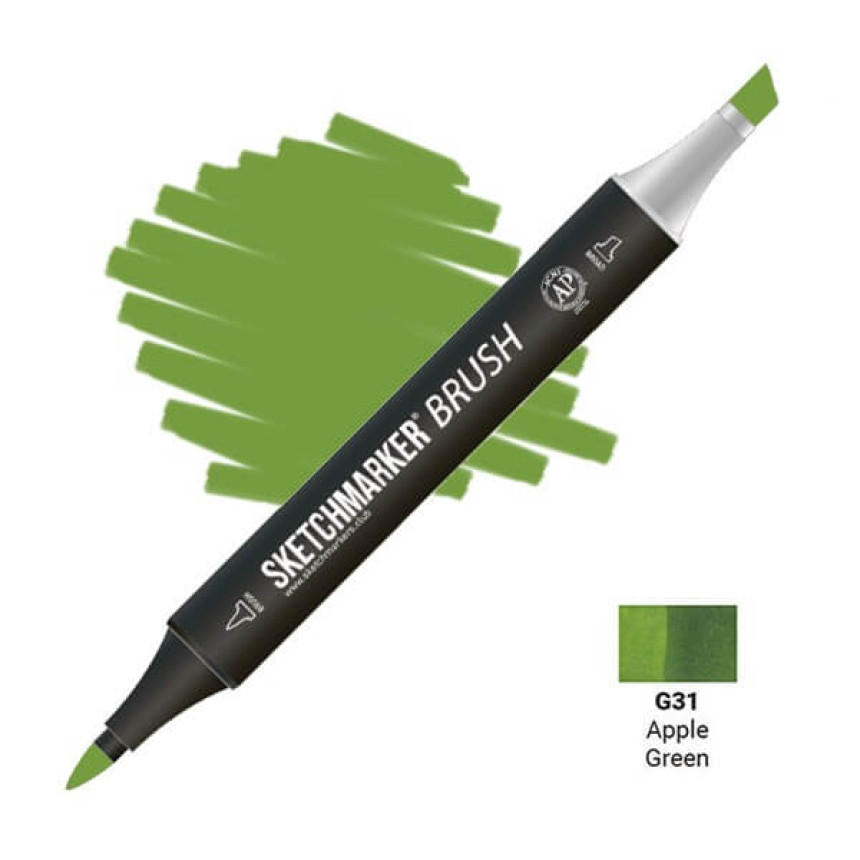 Маркер двосторонній SKETCHMARKER Brush Зелене яблуко, SMB-G31