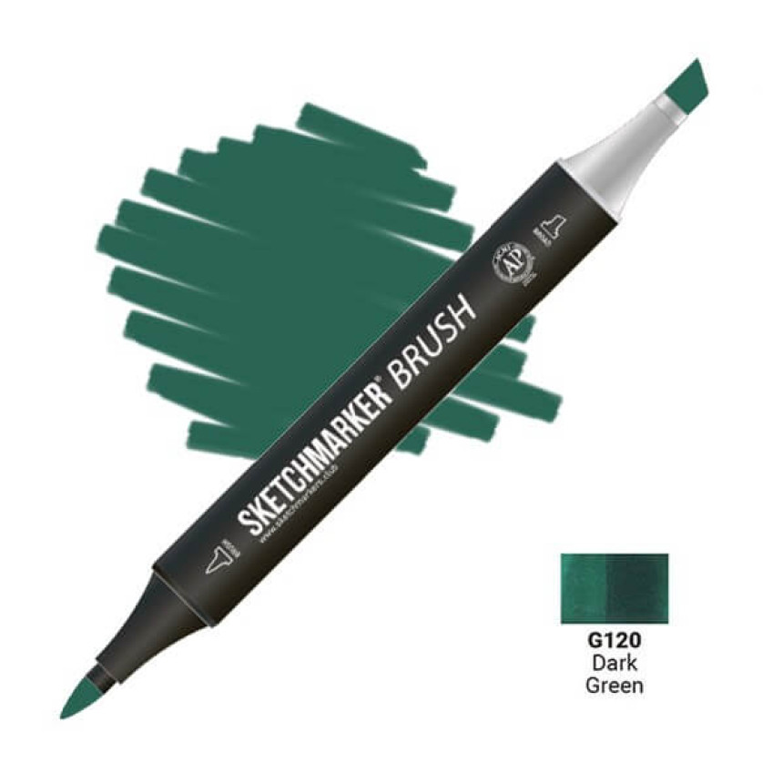 Маркер двусторонний SKETCHMARKER Brush Темный зеленый, SMB-G120