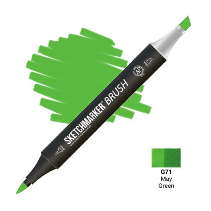 Маркер двусторонний SKETCHMARKER Brush Майский зеленый, SMB-G71