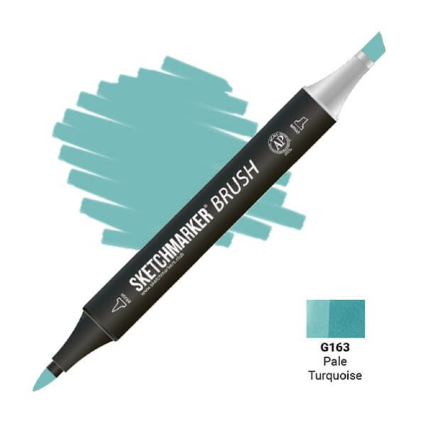 Маркер двухсторонний SKETCHMARKER Brush Бледо-бирюзовый, SMB-G163