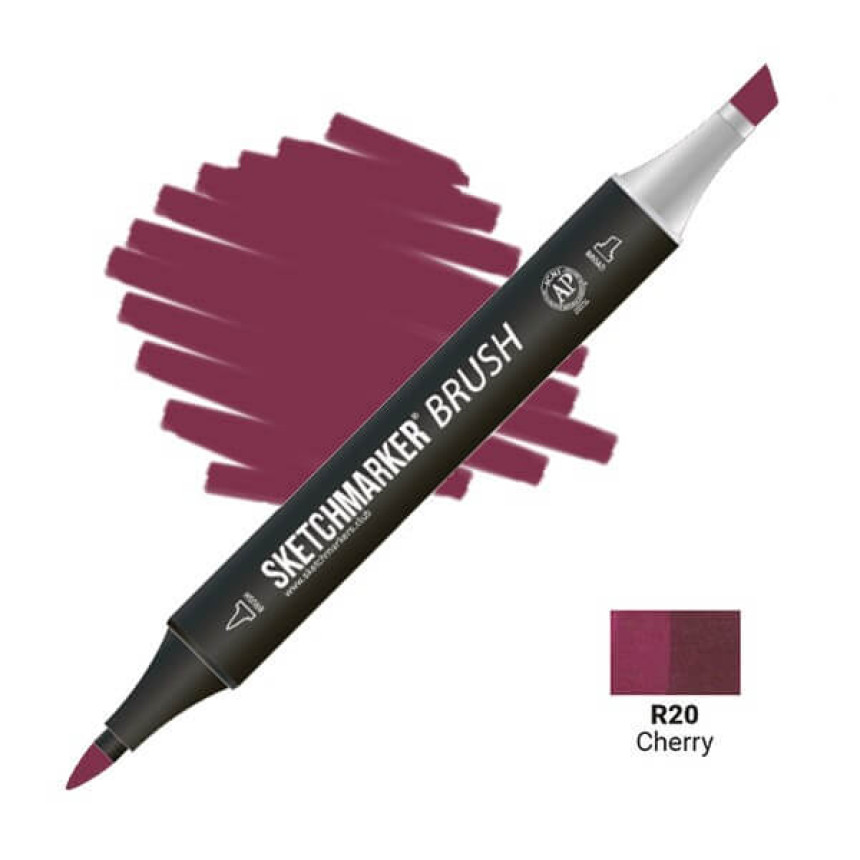 Маркер двосторонній SKETCHMARKER Brush Вишня, SMB-R20