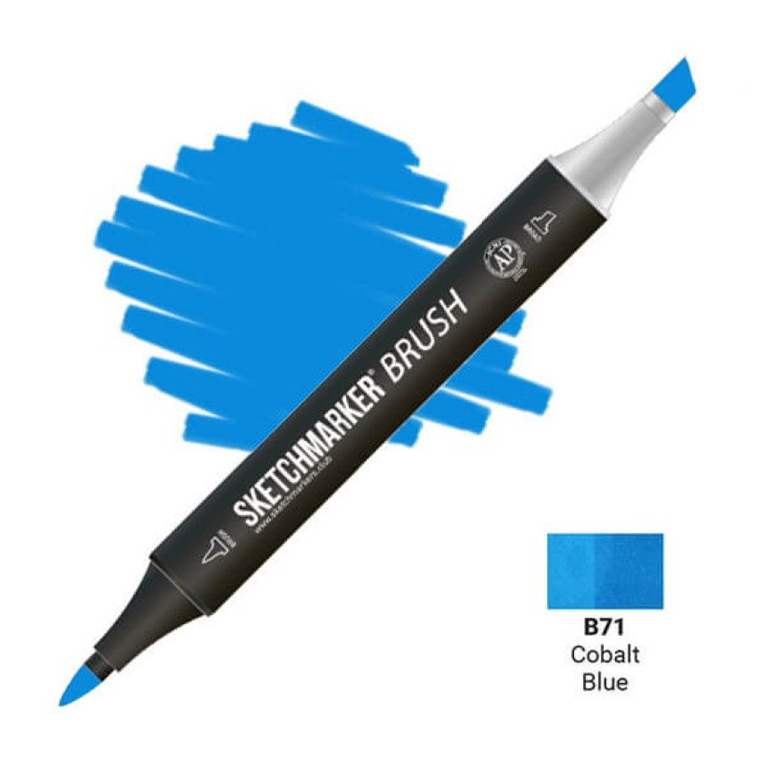 Маркер двосторонній SKETCHMARKER Brush Блакитний кобальт, SMB-B71