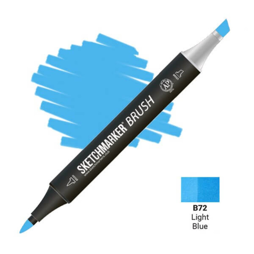 Маркер двухсторонний SKETCHMARKER Brush Голубой, SMB-B72