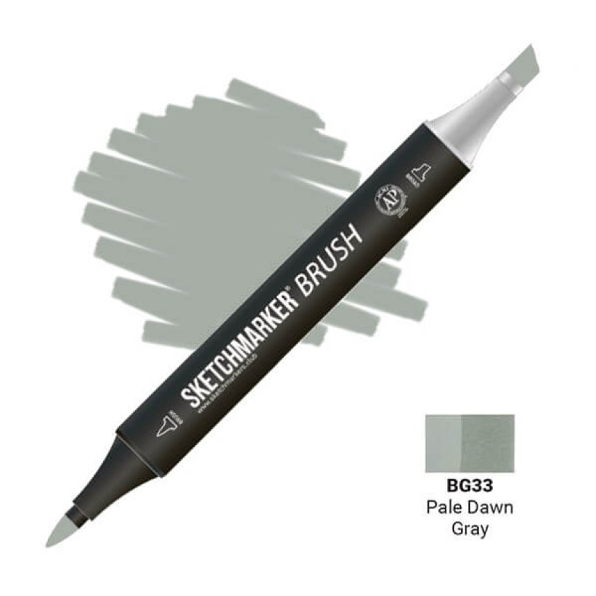 Маркер двосторонній SKETCHMARKER Brush Блідо-сірий світанок, SMB-BG33