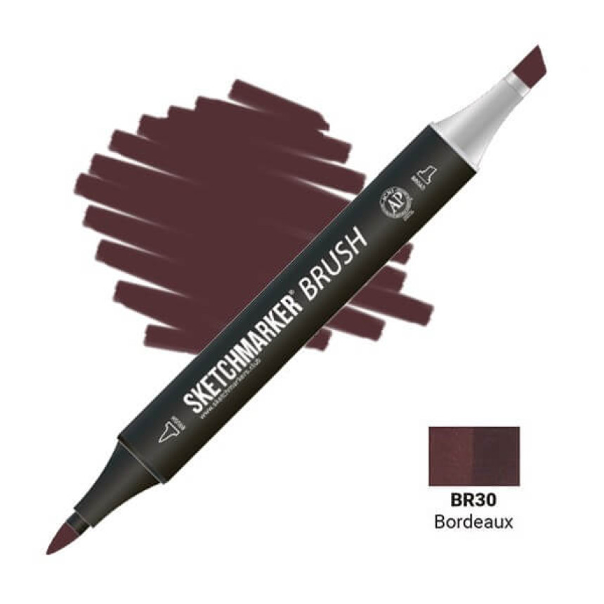 Маркер двосторонній SKETCHMARKER Brush Бордо, SMB-BR30