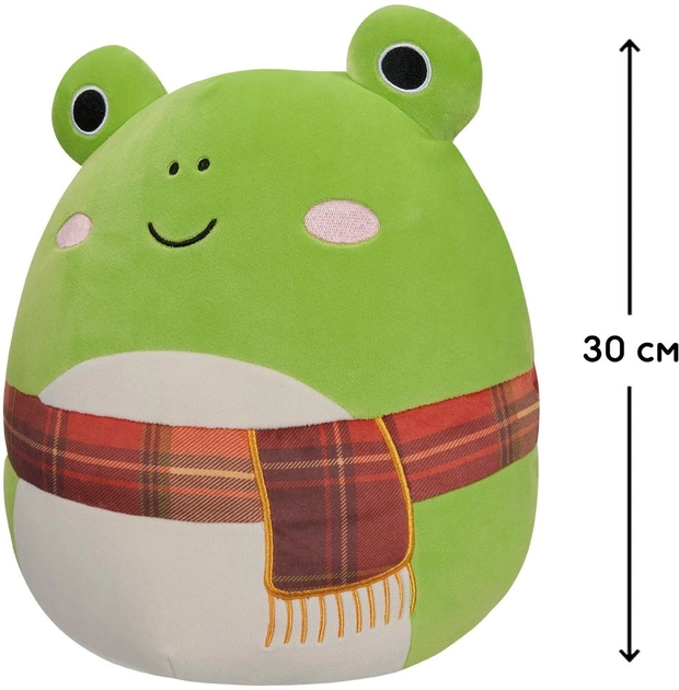 М`яка іграшка SQUISHMALLOWS – ЖАБКА ВЕНДІ У ШАРФІ, 30 см, SQCR04157 1