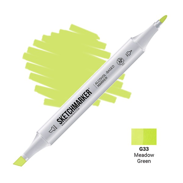 Маркер SKETCHMARKER, 2 пера: долото и тонкое, Meadow Green - Зеленый луг, SM-G33