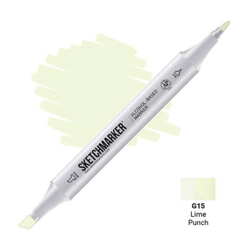 Маркер SKETCHMARKER, 2 пера: долото и тонкое, Lime Punch - Лаймовый пунш, SM-G15