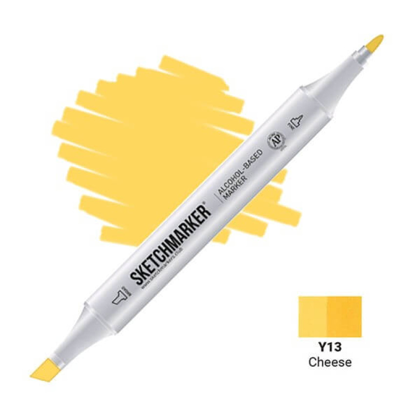 Маркер SKETCHMARKER, 2 пера: долото и тонкое, Cheese - Сыр, SM-Y13