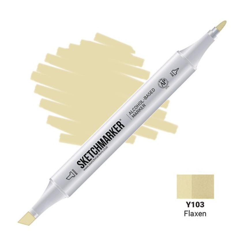 Маркер SKETCHMARKER, 2 пера: долото и тонкое, Flaxen - Соломенный, SM-Y103