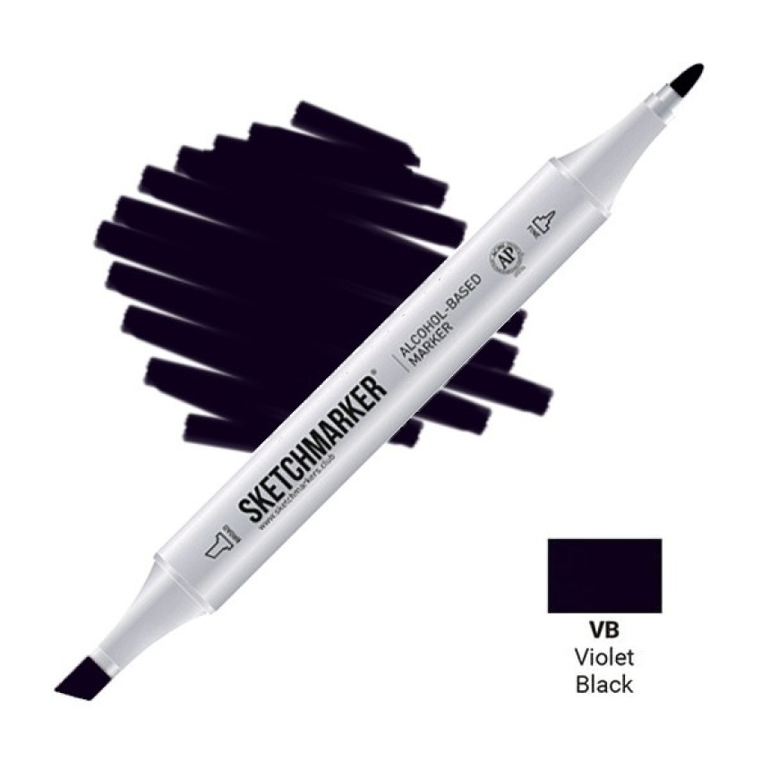 Маркер SKETCHMARKER, 2 пера: долото и тонкое, Violet Black - Фиолетово-черный, SM-VB