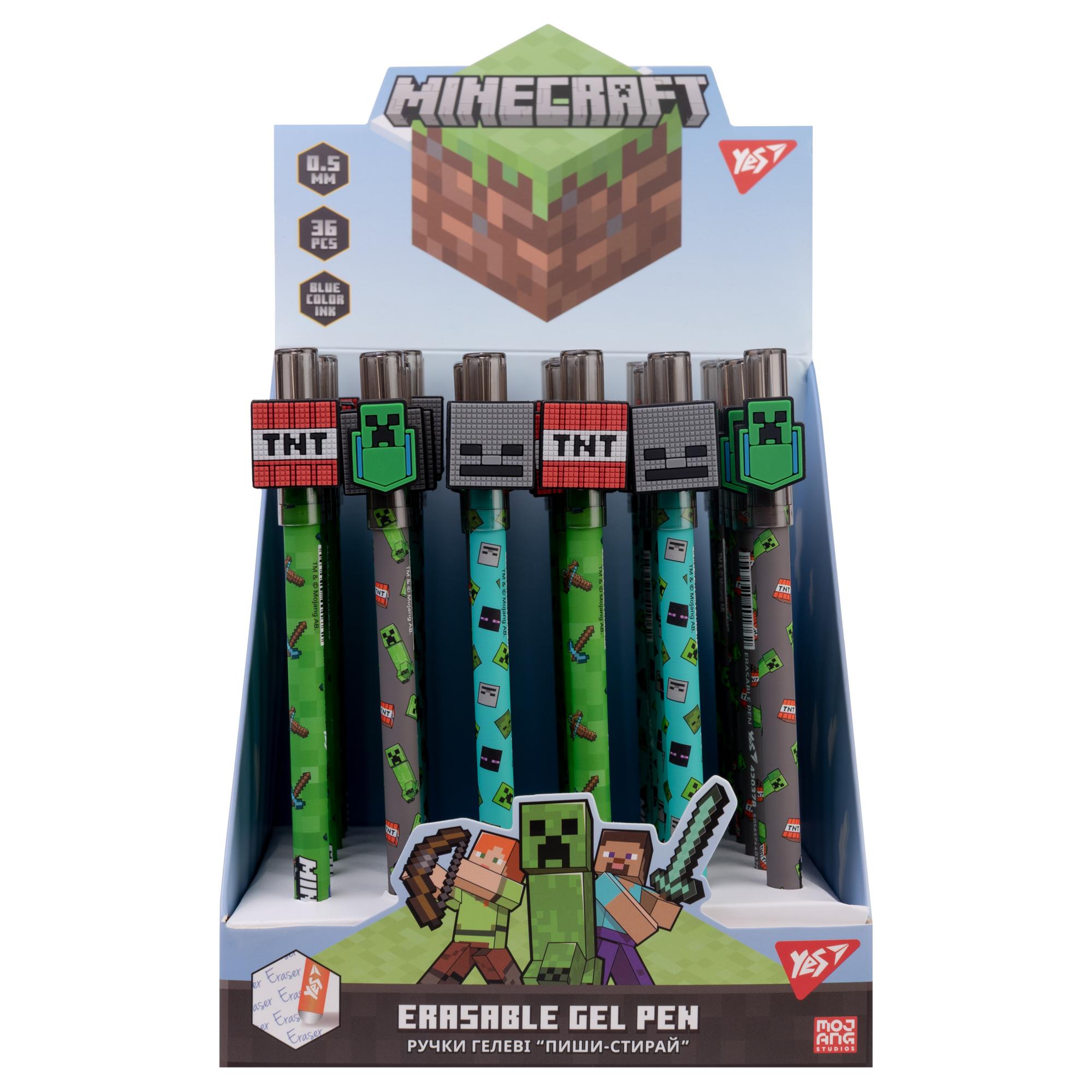 Ручка гелевая пиши-стирай "Minecraft", 0,5 мм, синяя, 420378 Yes 2