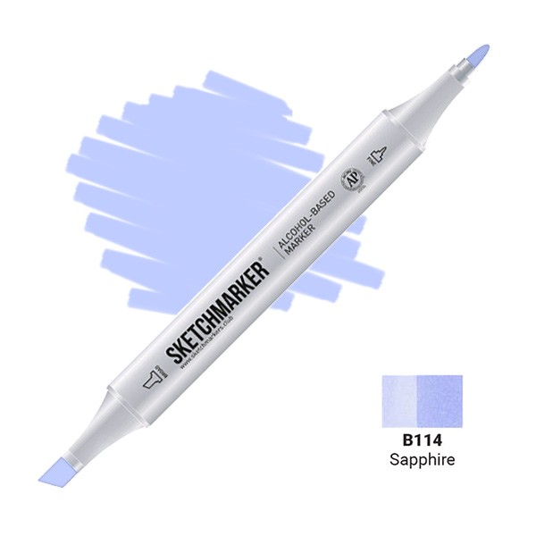 Маркер SKETCHMARKER, 2 пера: долото и тонкое, Sapphire - Сапфир, SM-B114