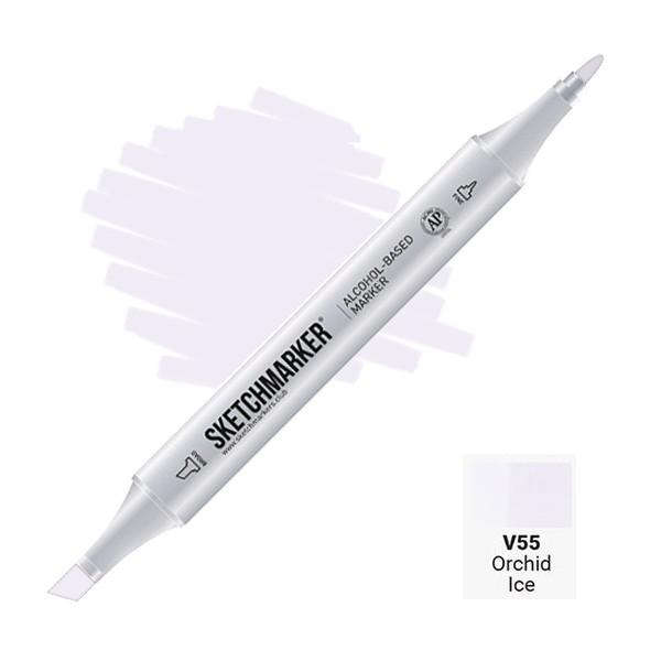 Маркер SKETCHMARKER, 2 пера: долото и тонкое, Orchid Ice - Фиолетовый лед, SM-V55