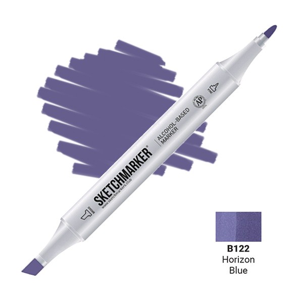 Маркер SKETCHMARKER, 2 пера: долото и тонкое, Horizon Blue - Синий горизонт, SM-B122