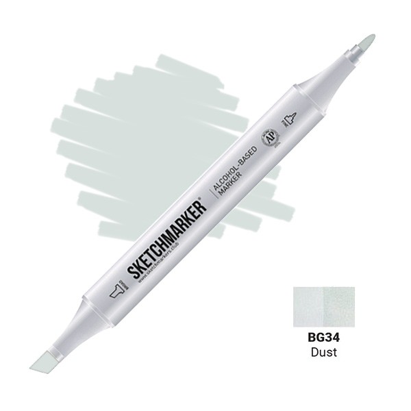 Маркер SKETCHMARKER, 2 пера: долото и тонкое, Dust - Грязь, SM-BG34