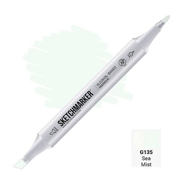 Маркер SKETCHMARKER, 2 пера: долото и тонкое, Sea Mist - Морская дымка, SM-G135