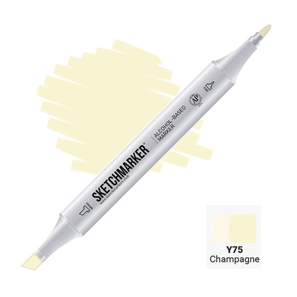 Маркер SKETCHMARKER, 2 пера: долото и тонкое, Champagne - Шампань, SM-Y75
