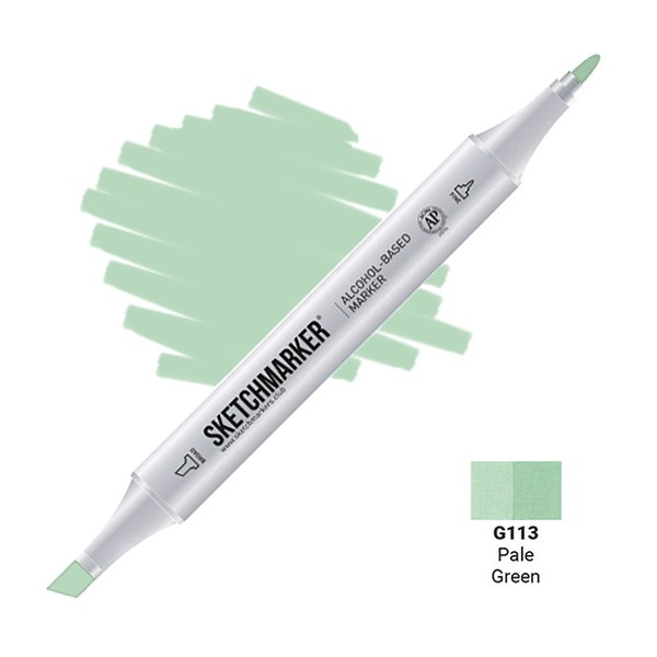 Маркер SKETCHMARKER, 2 пера: долото и тонкое, Pale Green - Бледно-зеленый, SM-G113