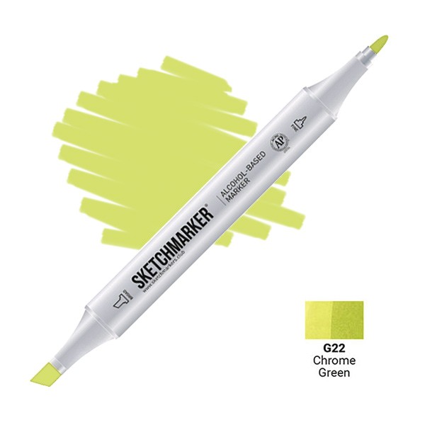 Маркер двосторонній SKETCHMARKER Зелений хром, SM-G22