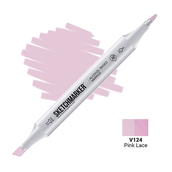 Маркер SKETCHMARKER, 2 пера: долото и тонкое, Pink Lace - Розовое кружево, SM-V124