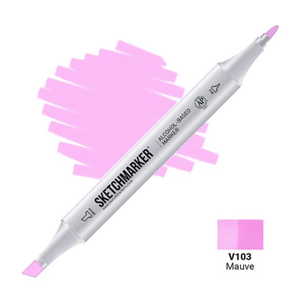 Маркер SKETCHMARKER, 2 пера: долото и тонкое, Mauve - Розовато-лиловый, SM-V103