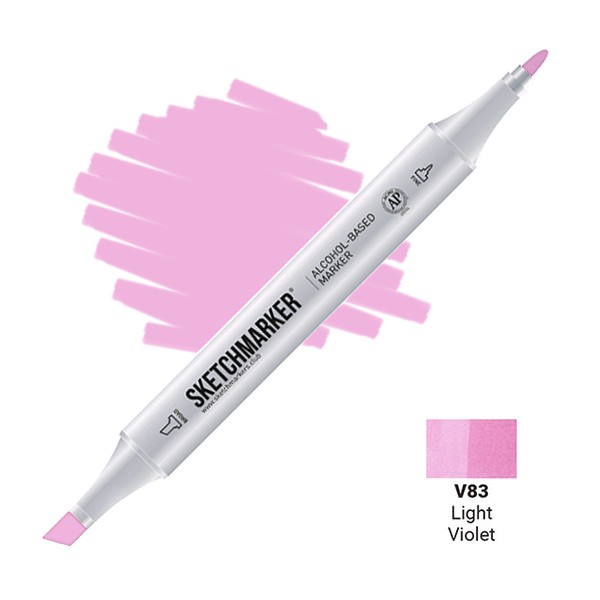 Маркер SKETCHMARKER, 2 пера: долото и тонкое, Light Violet - Светло-фиолетовый, SM-V83