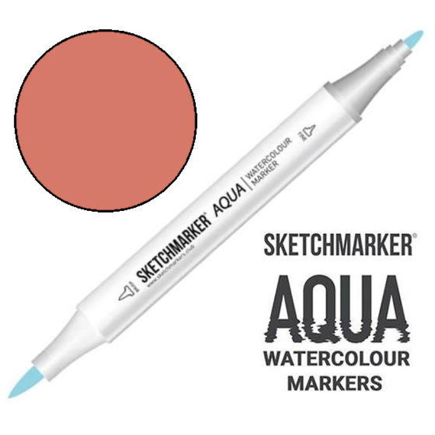 Маркер акварельний двосторонній SKETCHMARKER Aqua Pro Коричнево-рожевий, SMA-RBROWN