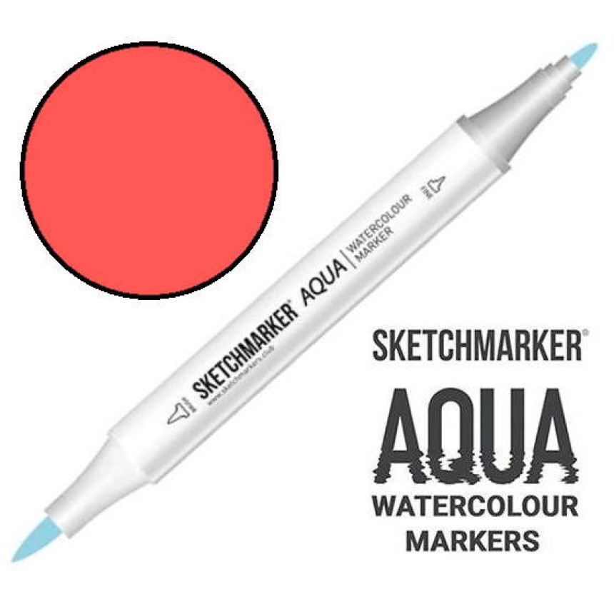 Маркер акварельний двосторонній SKETCHMARKER Aqua Pro Верміліон, SMA-VERM