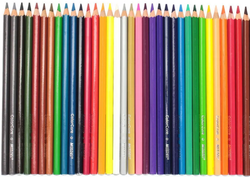 Олівці 36 кол. ColorCore шестигранні, 3100-36CB, Marco 1