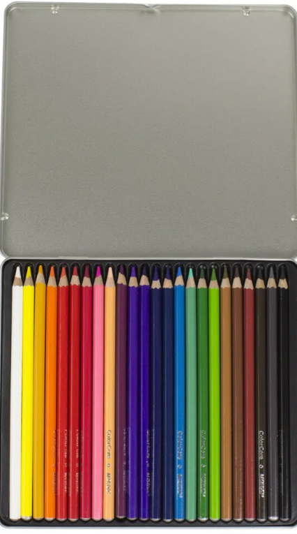Олівці 24 кол. ColorCore шестигр. в мет. пеналі, 3100-24TN, Marco 1