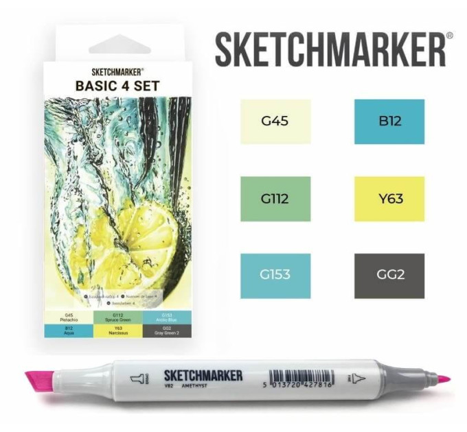 Набір маркерів SKETCHMARKER Basic 4/Базові відтінки 4, 6 шт, SM-6BAS4 1