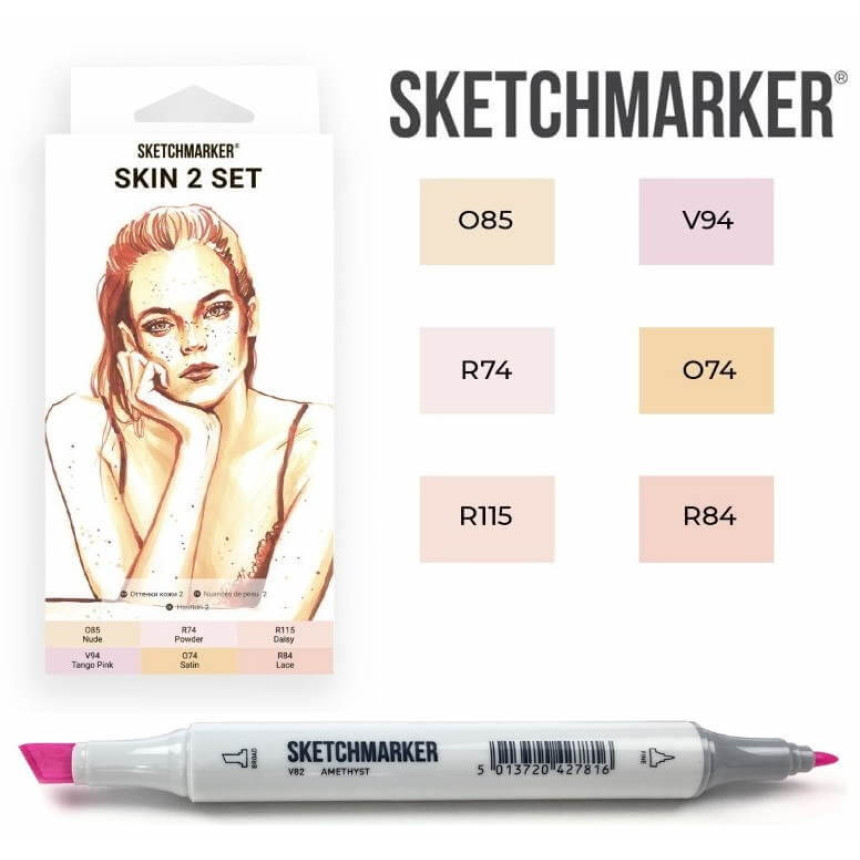 Набор маркеров SketchMarker Skin 2, 6 шт, SM-6SKIN2 1