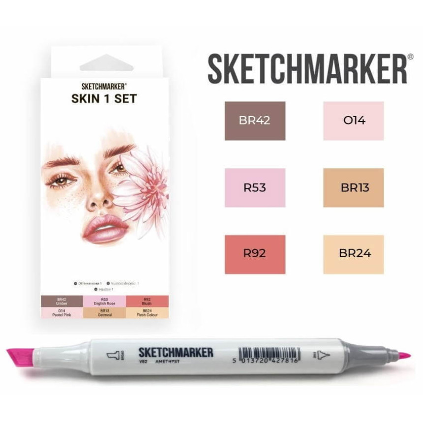 Набор маркеров SketchMarker Skin, 6 шт, SM-6SKIN1 1