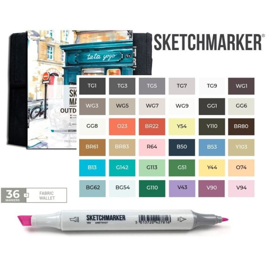 Набор маркеров SketchMarker Outdoor, 36 шт+сумка органайзер, SM-36OUTD 1