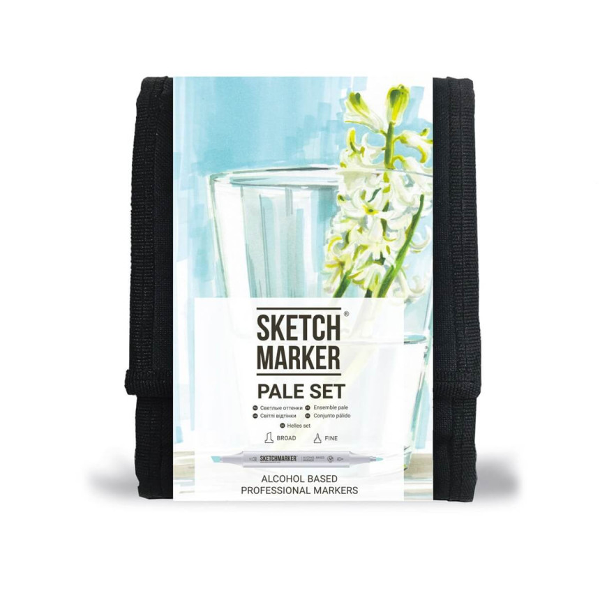 Набор маркеров SketchMarker Pale, 12 шт+сумка органайзер, SM-12PALE
