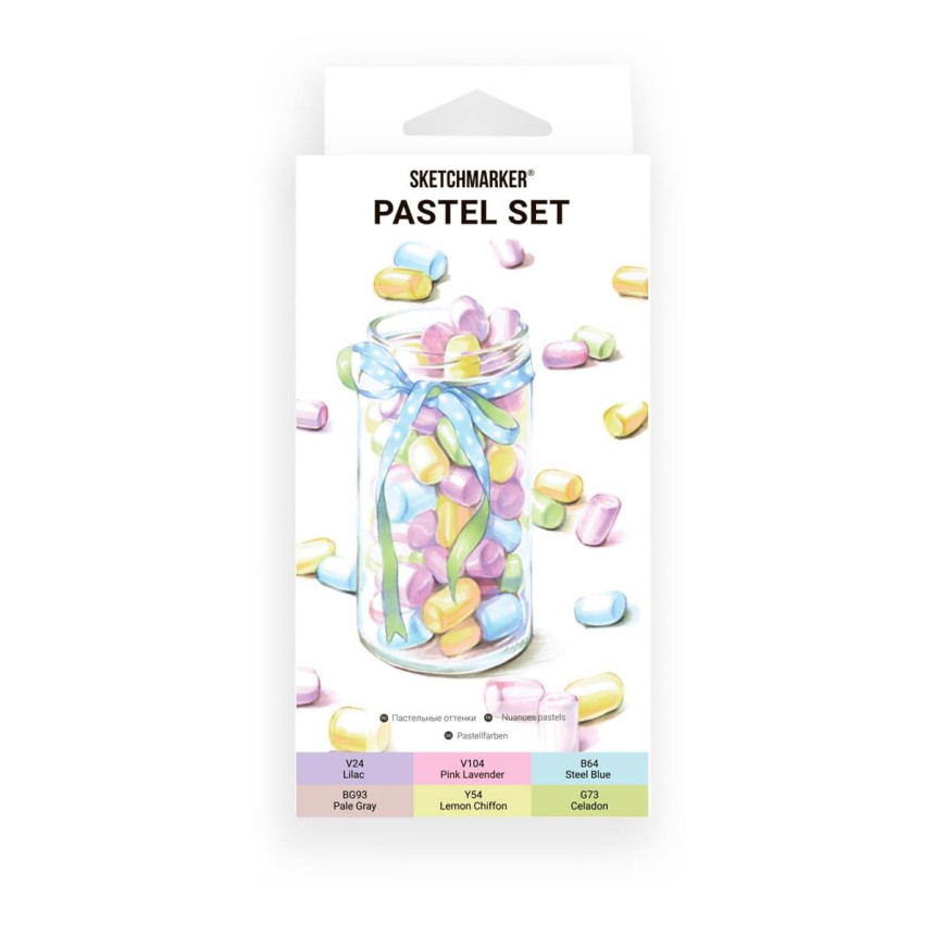 Набор маркеров SketchMarker Pastel, 6 шт, SM-6PAST