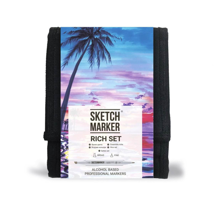 Набор маркеров SketchMarker Rich, 12 шт+сумка органайзер, SM-12RICH